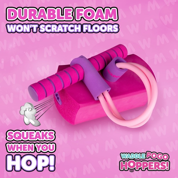 Flybar Waddle kids jump and squeak pogo hopper pink purple and it squeak 💜🙃🩷 - Picture 4 of 6